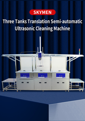 Semi Otomatis Industri Ultrasonic Cleaner Mahine Tiga Tangki Perumahan SUS304