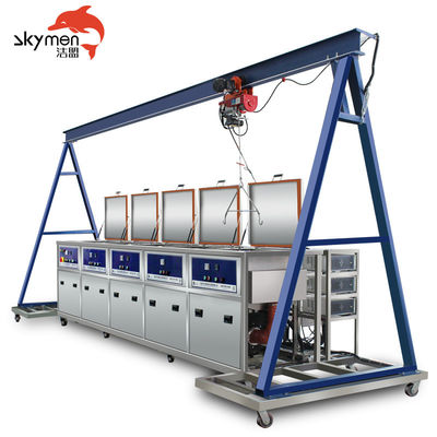 KUALITAS  4 Station Ultrasonic Cleaning System for Safety Value Components With Gantry PABRIK