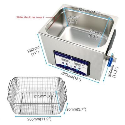 Alat Kosmetik Ultrasonic Cleaning Mchine Dengan Daya Pemanas 200w 2.85 Galon