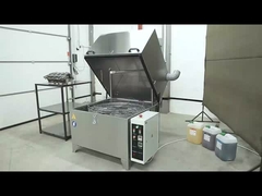 Mesin pembersih semprot dengan keranjang putar untuk membersihkan blok mesin